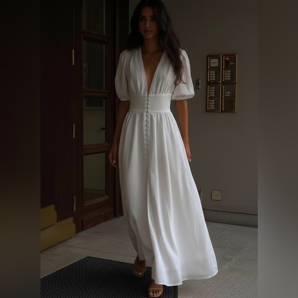 Commense Frenchy Button Split Long Dress - Picture 5 of 13